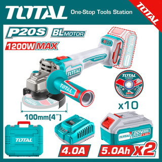  Máy mài góc 1200W dùng pin  20V Total TAGLI2210032   Động Cơ Ko Chổi Than  