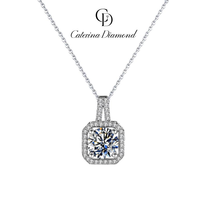 Dây chuyền kim cương Moissanite 1 Carat Caterina Diamond Square DN055WH