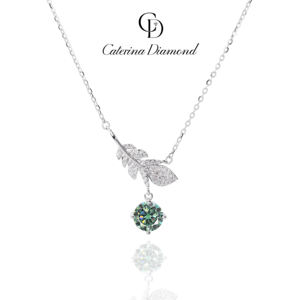 Dây chuyền nữ kim cương Moissanite 1 Carat Caterina Diamond Feathers Necklace DN014BE