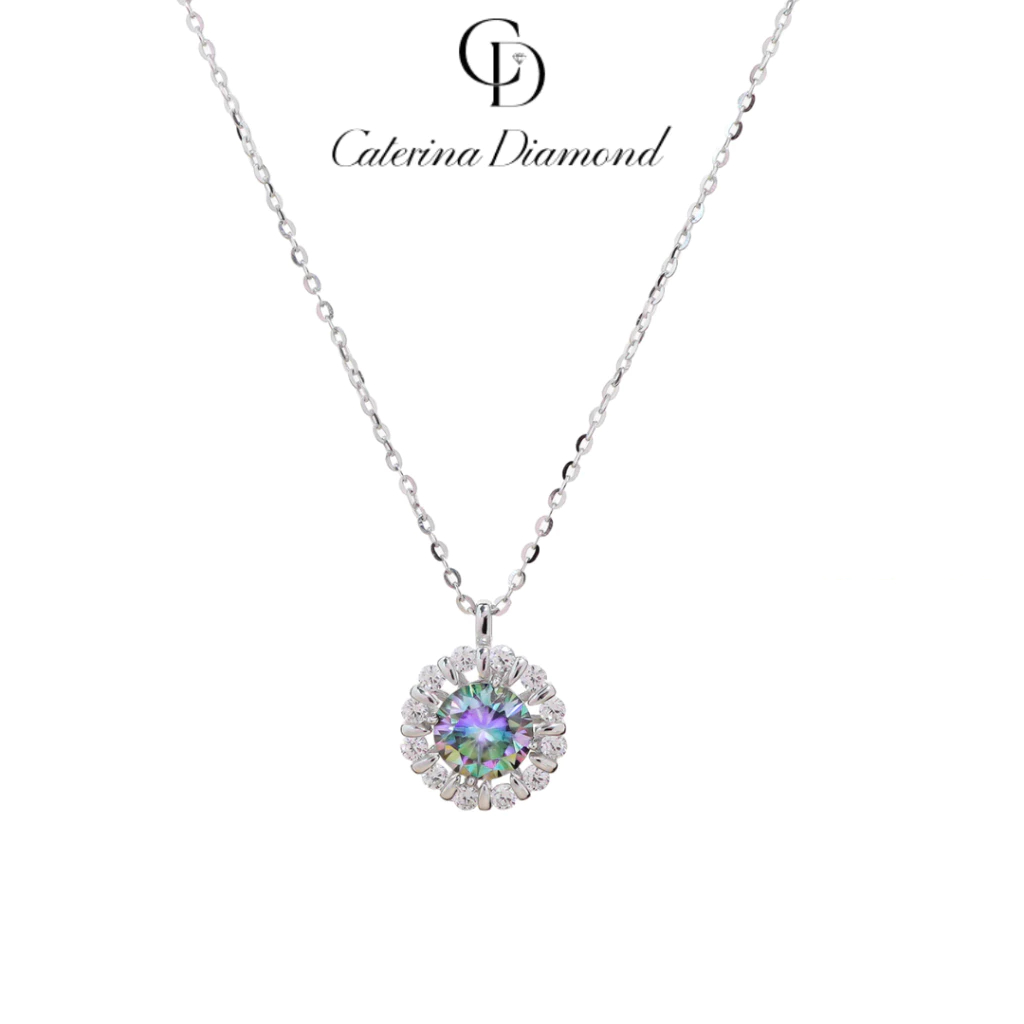 Dây chuyền kim cương Moissanite Caterina Diamond Radiant Bloom Pendant DN073BE