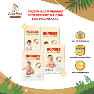   Mẫu 2mm  Tã Bỉm Quần Huggies Skin Perfect Với 2 Vùng Thấm Riêng Biệt Size M L XL XXL 