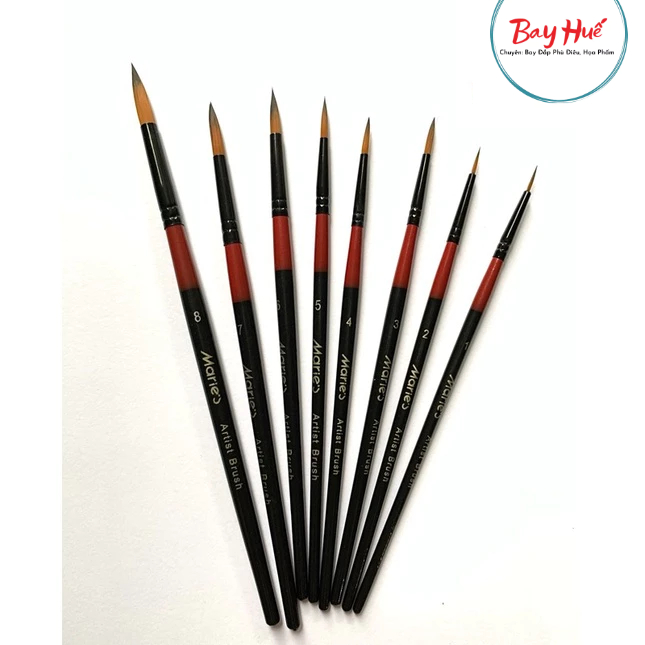 Cọ Tỉa Nét Marie's 8 Số, Cọ Bút Lông Marie's ( Bán lẻ theo từng Size)