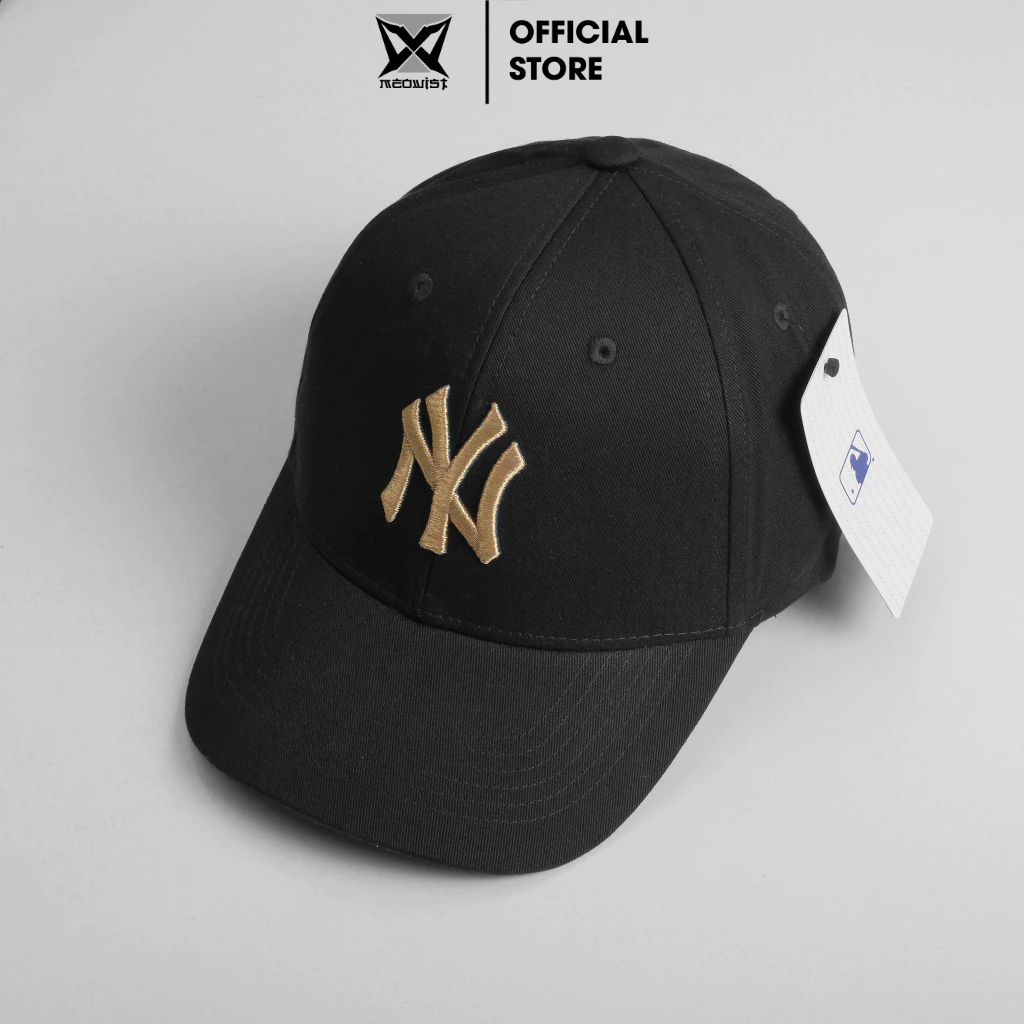 Mũ Nón lưỡi trai  Meowist Unisex logo NY chất liệu vải Kaki Black 3, nón lưỡi trai Hàn Quốc