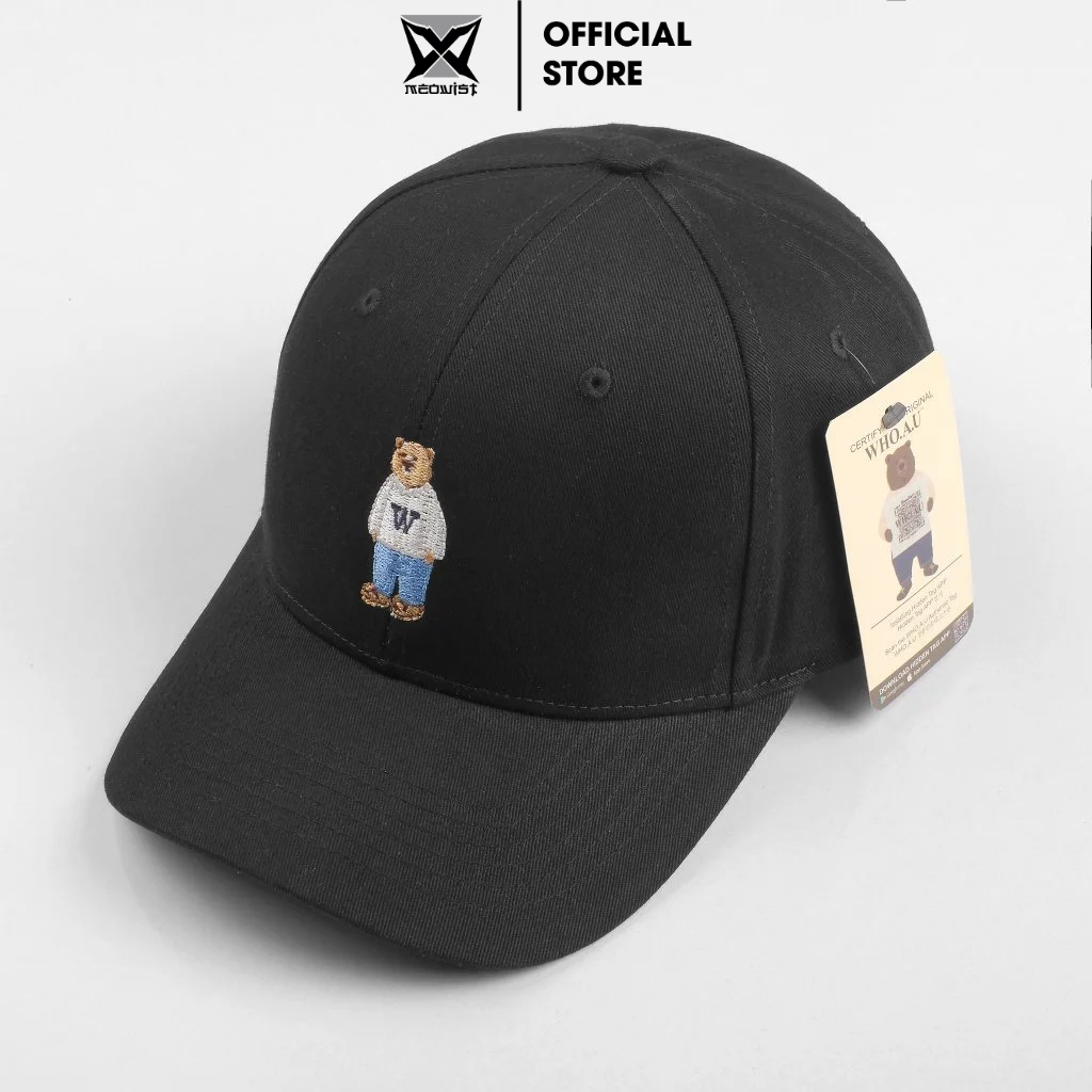 Mũ Nón Lưỡi Trai Meowist Cao Cấp, Nón Cap Logo gấu Unisex, Nón Lưỡi Trai Hàn Quốc