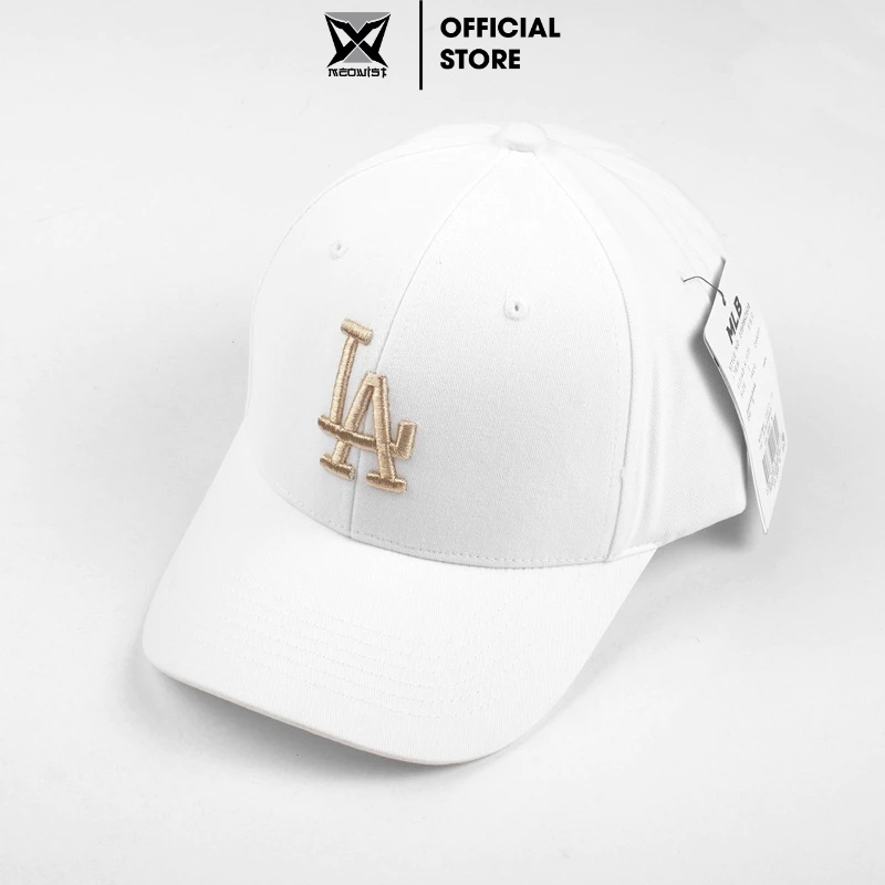 Mũ Nón lưỡi trai  Meowist Unisex chất liệu vải Kaki Màu Trắng logo LA, nón lưỡi trai Hàn Quốc