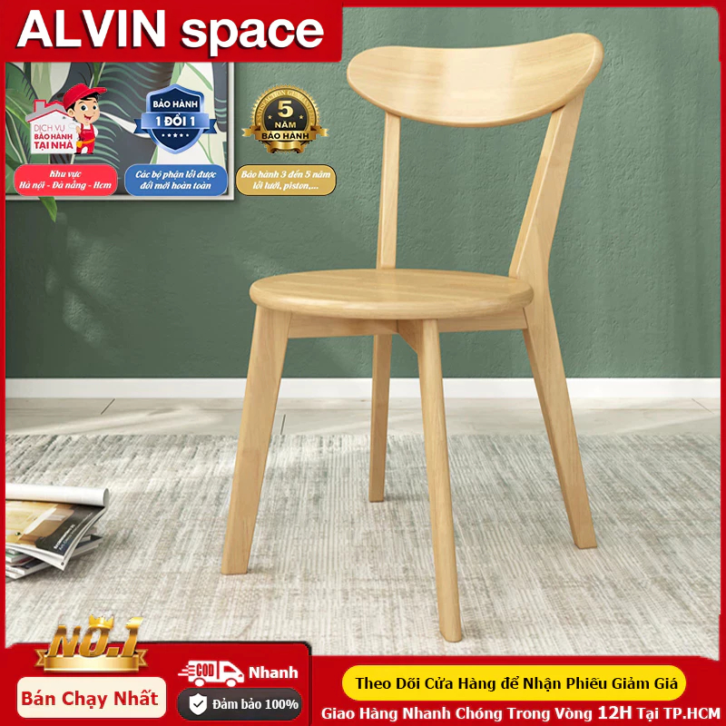 Ghế Gỗ Decor lưng cao su tự nhiên đa năng - ghế bàn ăn/ bàn học/ cabin/ decor/ cafe