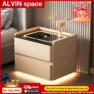 ALVIN Tủ Đầu Giường Thông Minh Có Đèn Led Điều Chỉnh 3 Chế Độ Sạc Điện Thoại Không Dây Hàng Nội 
