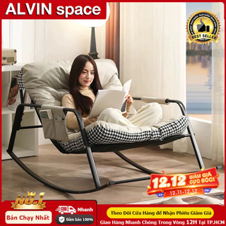  ALVIN Ghế bập bênh đôi thư giãn - ghế lười có tựa lưng ghế bành ban công phòng khách 