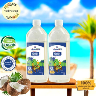 COMBO 2 chai ] Dầu Dừa Vietcoco 1 Lít– Nguyên Chất, Ép Lạnh, Dưỡng Da & Tóc