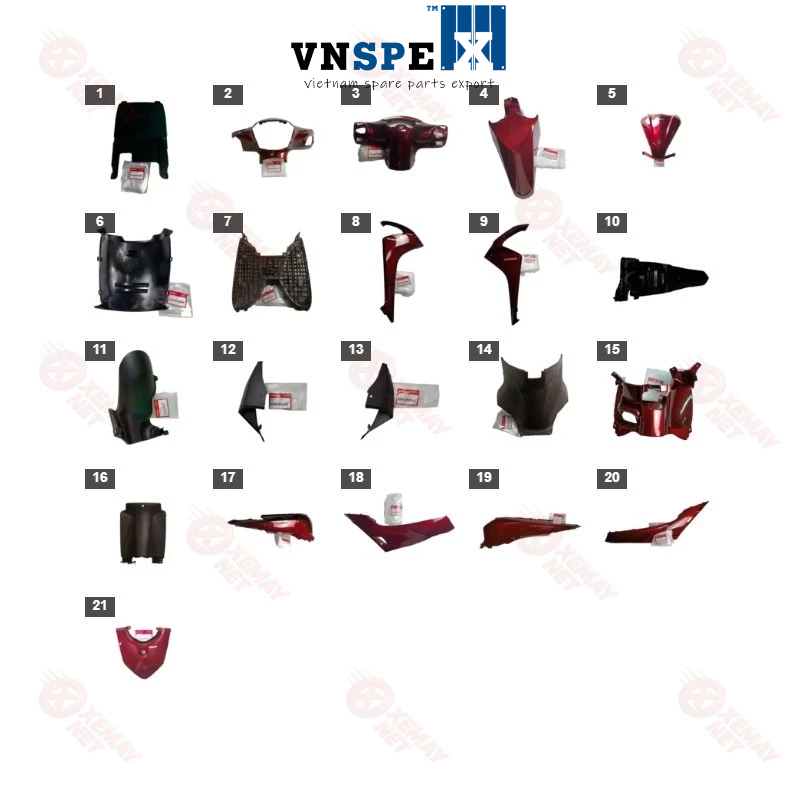 DÀN NHỰA - DÀN ÁO VISION NĂM 2018 MÀU ĐỎ THẪM BẢN SMATKEY R - 350 B7