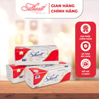 Khăn giấy Silkwell lau bếp đa năng siêu dai thấm hút tốt gói 100 tờ 