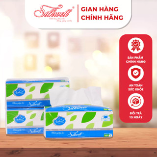  Giấy ăn rút lụa Silkwell 250 tờ 2 lớp khổ 200 siêu mềm mịn không tẩy trắng hàng chính hãng 