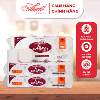  Giấy vệ sinh Lium 10 cuộn 3 lớp không lõi mềm mịn không tẩy trắng hàng chính hãng 