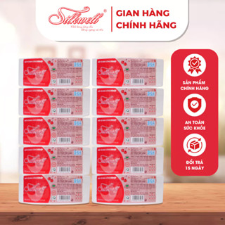  Combo 10 giấy vệ sinh công nghiệp cuộn lớn Silkwell 700gr 2 lớp mềm mịn thấm hút tốt hàng chính hãng 