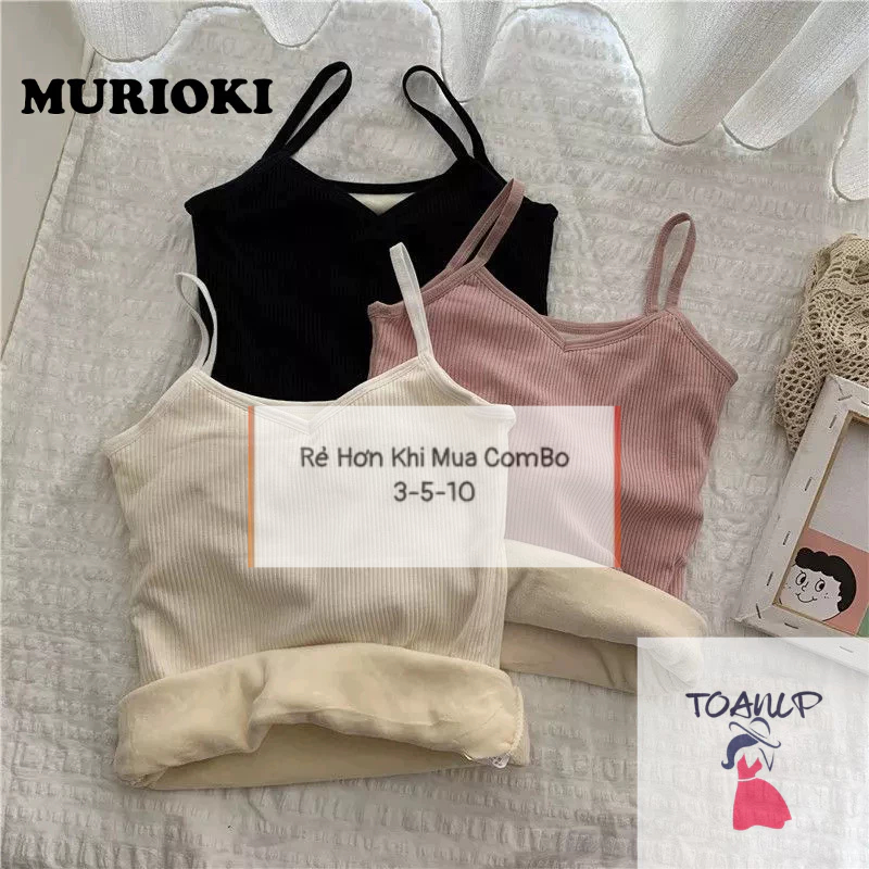 Áo bra 2 dây dáng dài lót lông cực ấm