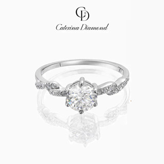  Nhẫn kim cương Moissanite 0,8 Carat Caterina Diamond Solitaire Pavéproposal  DR026 - Kiểm định GRA 