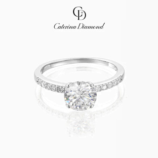  Nhẫn kim cương Moissanite 1 Carat Caterina Diamond Solitaire Wedding Lover DR011 Kiểm định GRA 