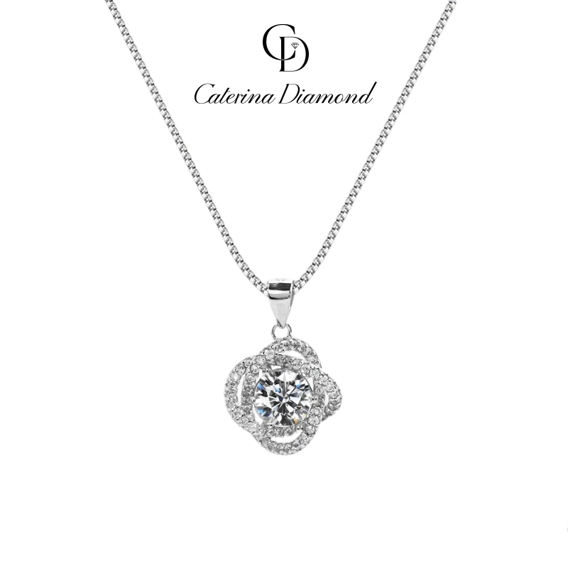 Dây chuyền nữ Kim Cương Moissanite Caterina Diamond Exquisite Silver Necklace DN006