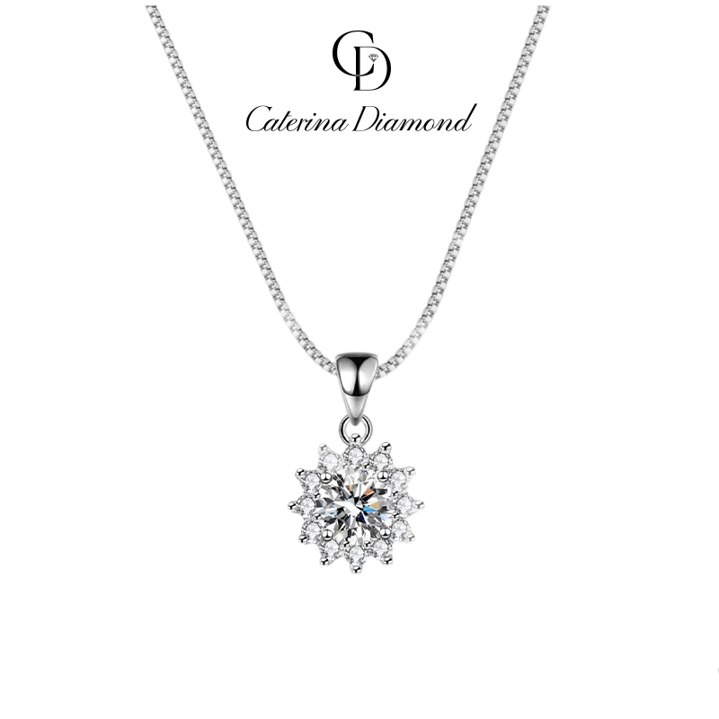 Dây chuyền kim cương Moissanite 1 Carat Caterina Diamond Sunflower DN022WH