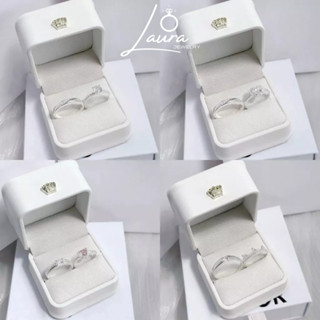  Nhẫn cặp đôi Laura Jewelry cao cấp tặng full box như ảnh Nhẫn bạc đôi nam nữ đính đá bạc thật 