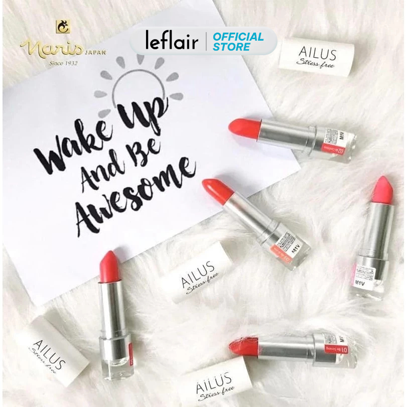 Son Lì Naris Mịn Môi Ailus StressFree Lipstick