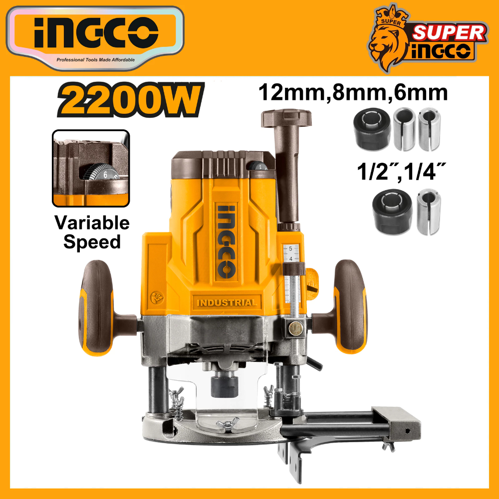 MÁY PHAY GỖ INGCO 2200W 12.7mm RT22008