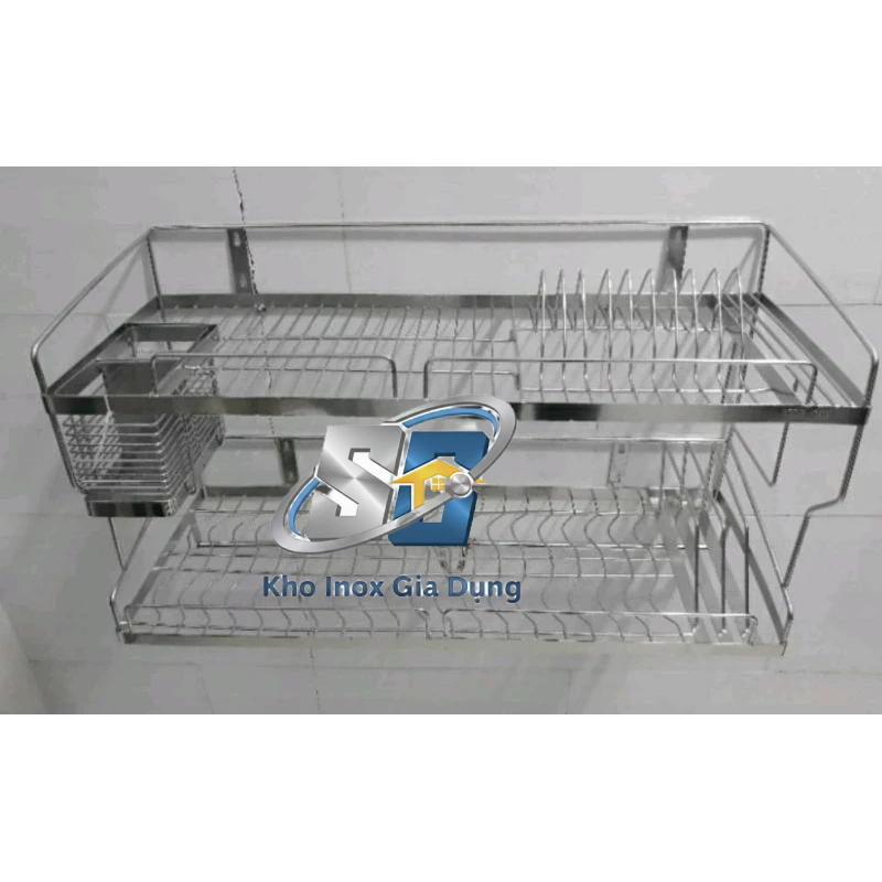 KỆ ÚP CHÉN NGHIÊNG INOX TREO TƯỜNG ĐA NĂNG.