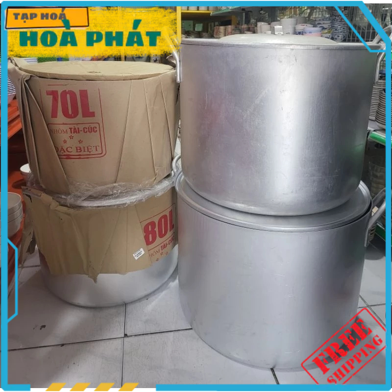 Nồi Nhôm Nấu Súp , Nước Lèo, Nồi Nhôm Hải Phòng Size Lớn 60L , 70L , 80L , 100L , 120L, 150L