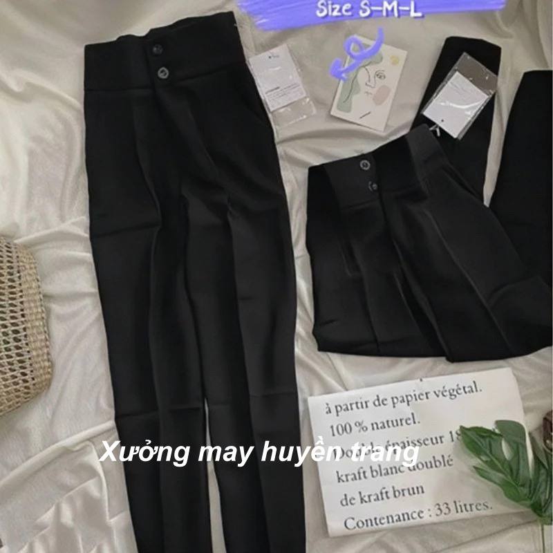Quần tây nữ đi học 2 khuy lưng cao dáng quần baggy nữ học sinh cấp 3 đi học đi làm xinh xắn M07 | BigBuy360 - bigbuy360.vn