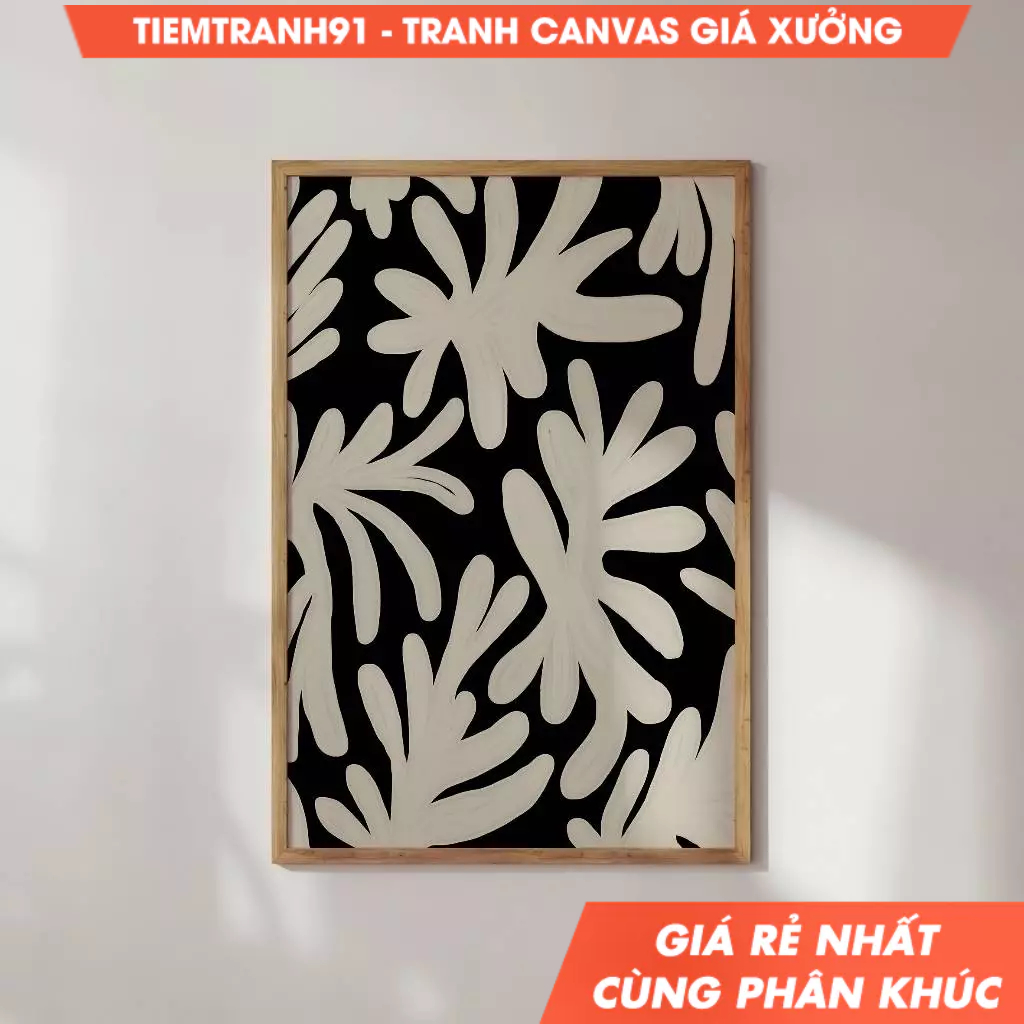 Tranh treo tường, Abstract Botanical Art, Matisse Inspired Prints Art, Organic Shape Pattern, Black 