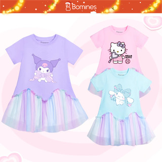  Váy bé gái hoạt hình Hello Kitty Bomines Đầm sinh nhật Sanrio Kuromi Cinnamorill cho bé gái từ 3-12t 12-36kg DLSSANNO 