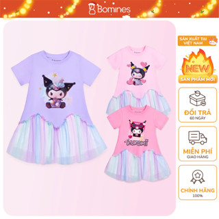 Váy bé gái hoạt hình Kuromi Bomines Đầm sinh nhật Kuromi cho bé gái từ 3-12t 12-36kg DLSKUROMIF 
