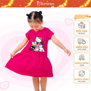  Váy bé gái hoạt hình SANRIO Kuromi My Melody đầm cotton tay ngắn cho bé gái Bomines 2-12t 8- 36kg DTNSANRIO 