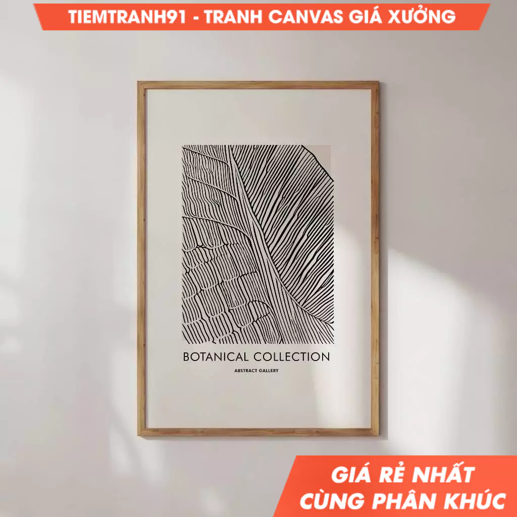Tranh treo tường, Botanical Collection, Abstract Leaf Print, Minimalist Drawing, Organic Lines Art, 