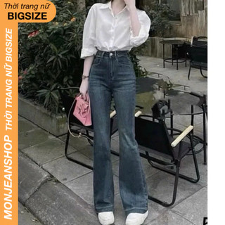  Quần Jean Nữ Ống Loe Co Giãn Bigsize 55-85kg Lưng Cao Thêu Hình Ngựa Xinh Xắn Kiểu Quần Bò Loe Bigsize Ms501 