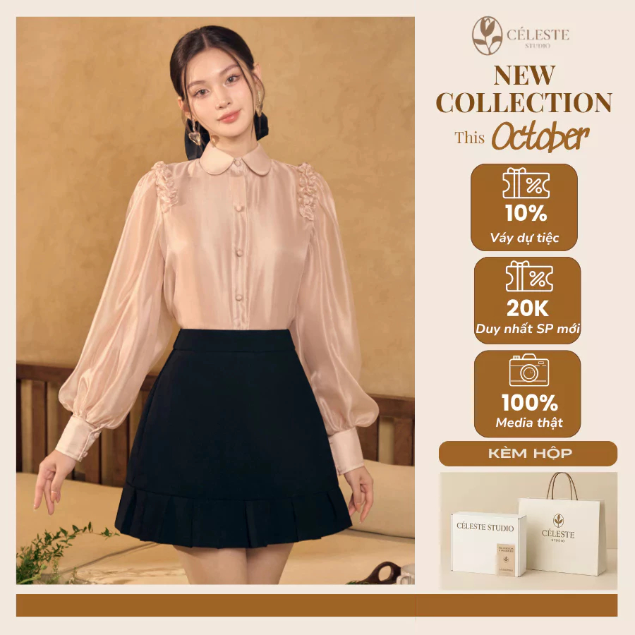 CÉLESTE - Chân Váy Dáng Ngắn Chữ A  Selene Skirt Chất Tuyết Nhung Mềm Thoáng Mát