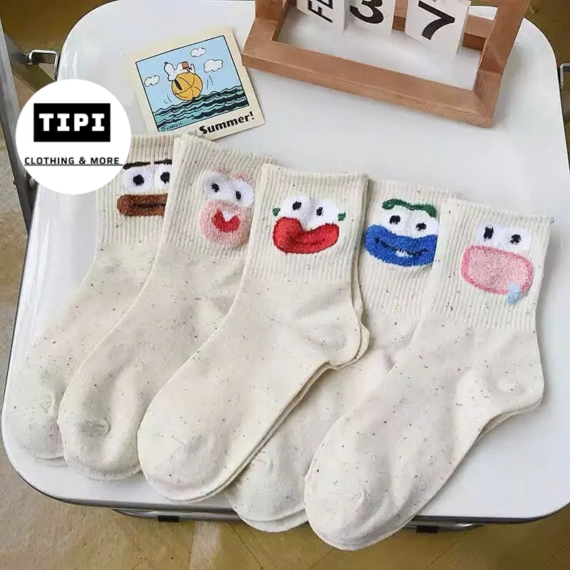 Tất cao cổ cotton hàng loại đẹp M6 emoji