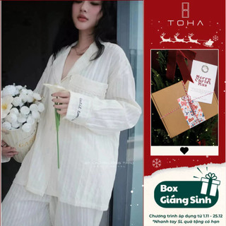   BEST SELLER  Toha Homewear Bộ Đồ Ngủ Kẻ Sọc Pijama Nữ Form Siêu Rộng Thoải Mái Until Tomorrow 