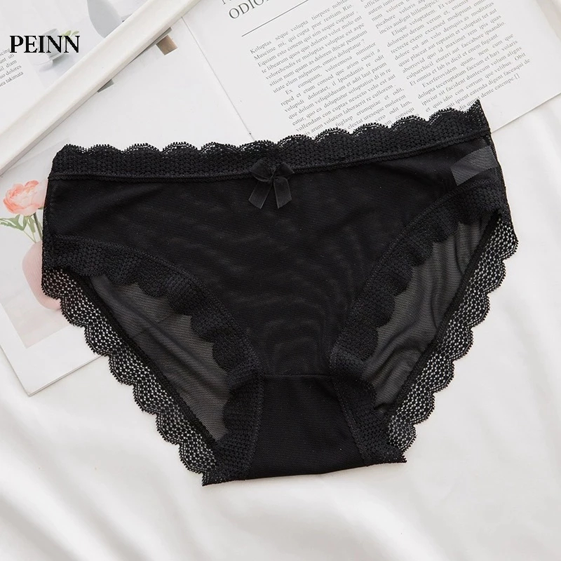 Quần lót Peinn QLS25 ren lưới viền lượn sóng phối nơ gợi cảm quyến rũ
