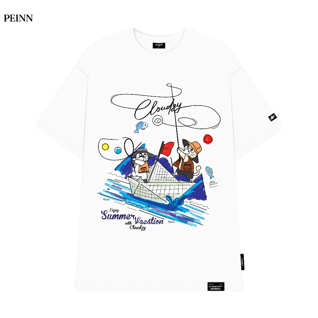 [Peinn] Áo phông nữ nam local brand chính hãng unisex tay lỡ thun basic form rộng cotton CLOUDZY FIS