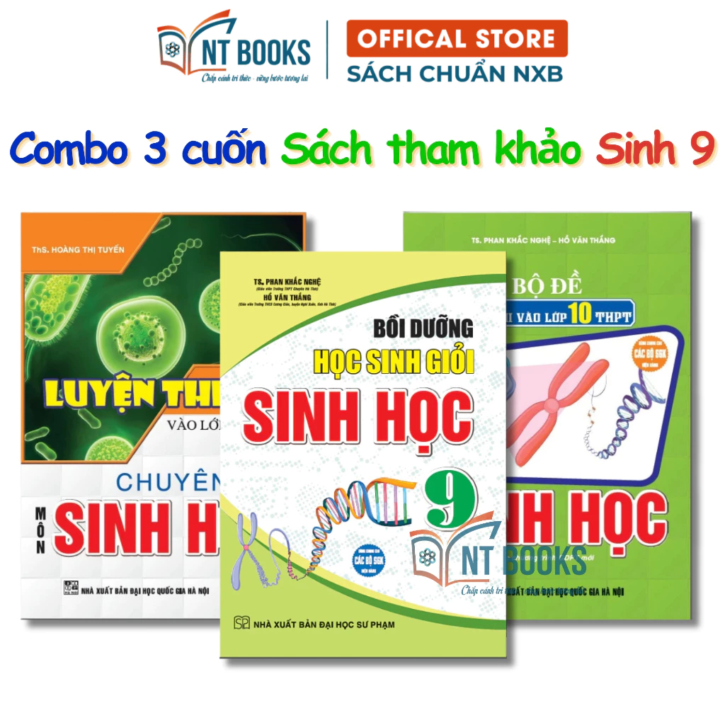 Sách - Combo Luyện Thi Vào Lớp 10 Chuyên Môn Sinh Học + Bồi Dưỡng Học Sinh Giỏi Sinh Học 9 + bộ đề ô