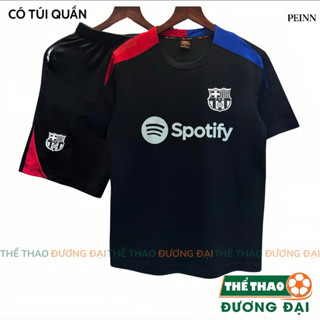 [Peinn] (Có Túi Quần)Quần Áo Bóng Đá Barca Đen Training Thun Mè S-Cool Thể Thao Đương Đại