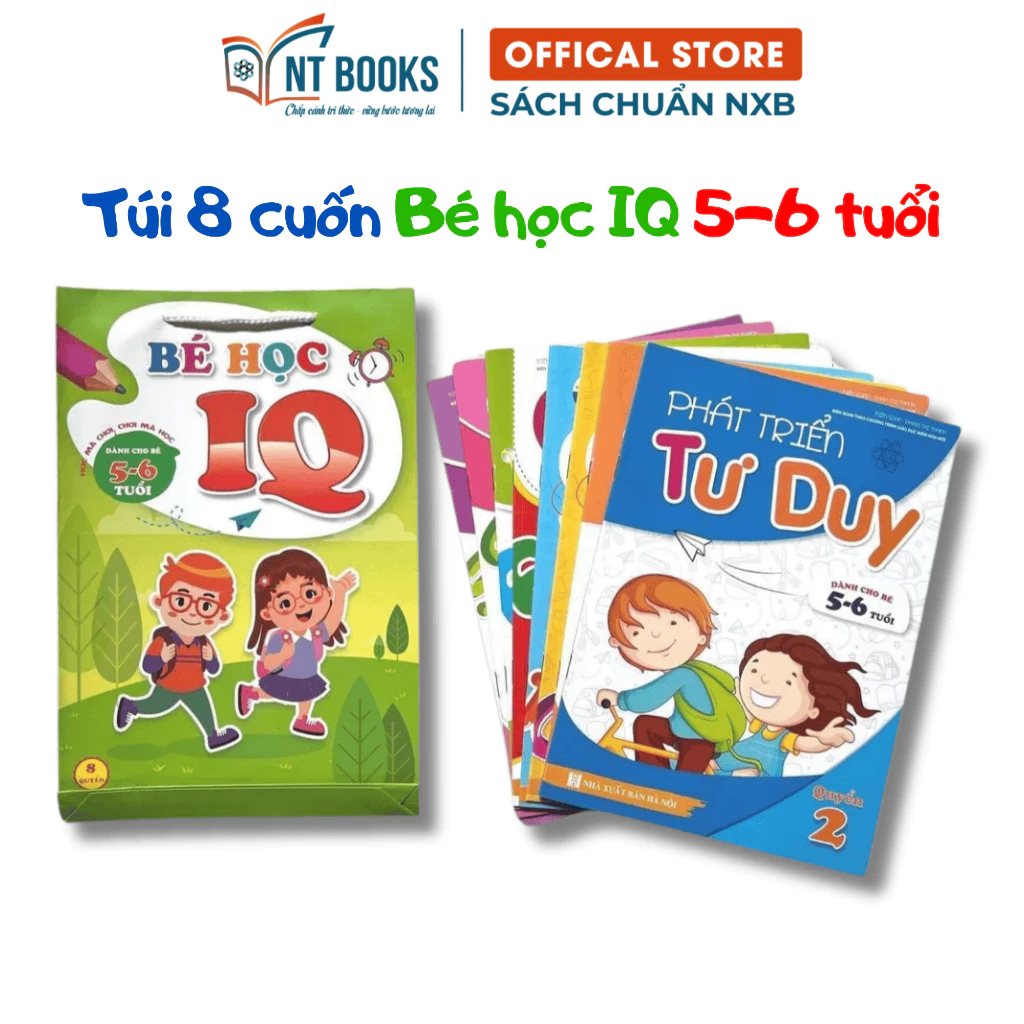 Sách Bé học IQ 5-6 tuổi (Combo 8 cuốn) - TV
