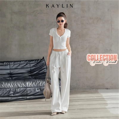 Quần JEAN KAYLIN form suông Basic phối dây chất vải denim dầy dặn phong cách retro BST Tháng 11.2025 - N2335