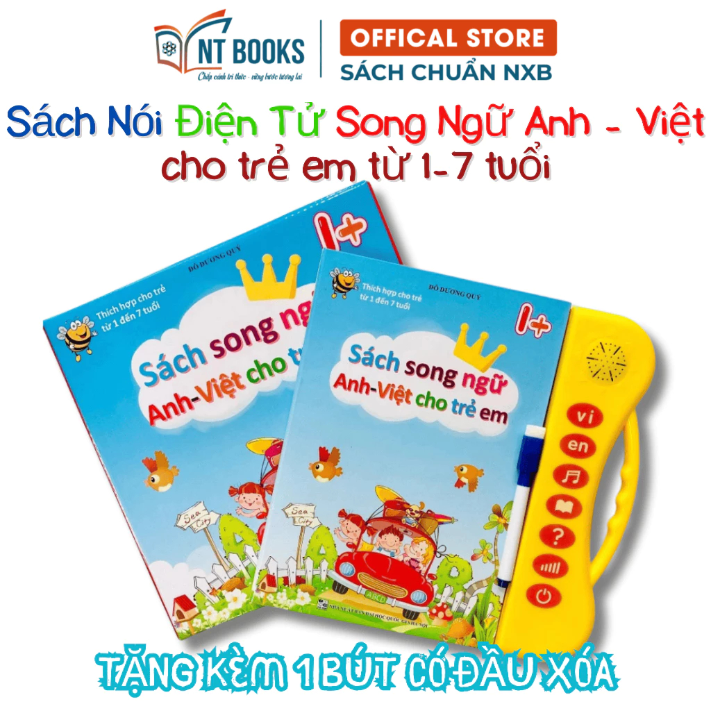Sách nói điện tử song ngữ Anh Việt cho trẻ em 1 - 7 tuổi Thanh Nga