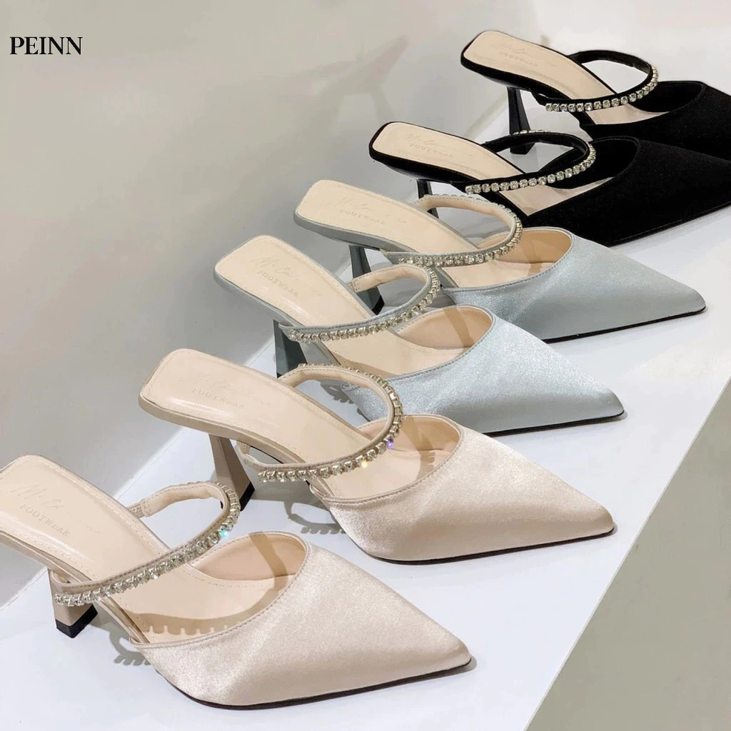 [Peinn] Bibi55 - GIÀY SỤC NỮ 7P BÍT MŨI DÂY NGANG ĐÁ - CG-0719