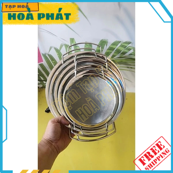 Rây lược 2 quai cầm/ Vợt inox dày lưới khít mịn/ Rổ vo gạo,rửa rau quả.