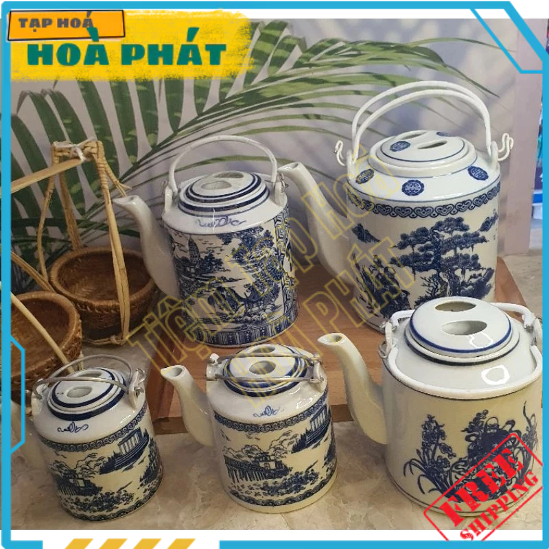 Ấm tích sứ Bát Tràng, ấm tích ủ chè xanh, ấm tích sứ, ấm tích: 0.5L - 2L, ấm tích hãm trà xanh, ấm t