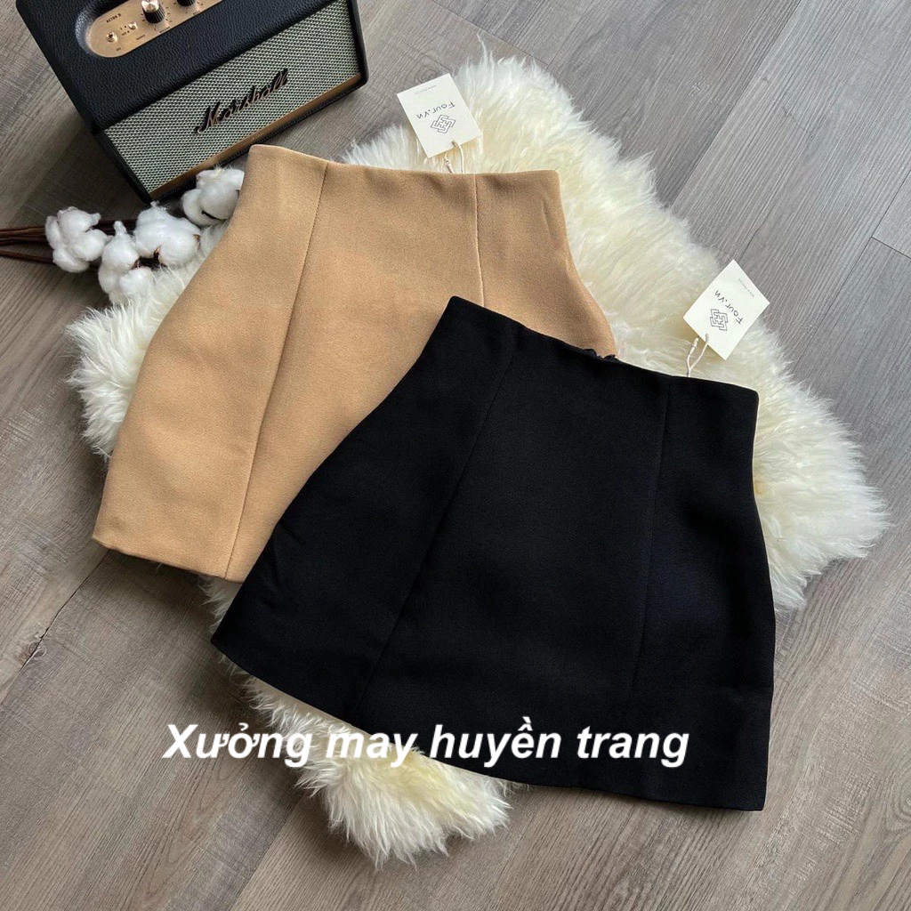 Chân váy A ngắn lưng cao dáng công sở ôm xòe - Chân váy chữ A cạp liền có quần trong M089 | BigBuy360 - bigbuy360.vn