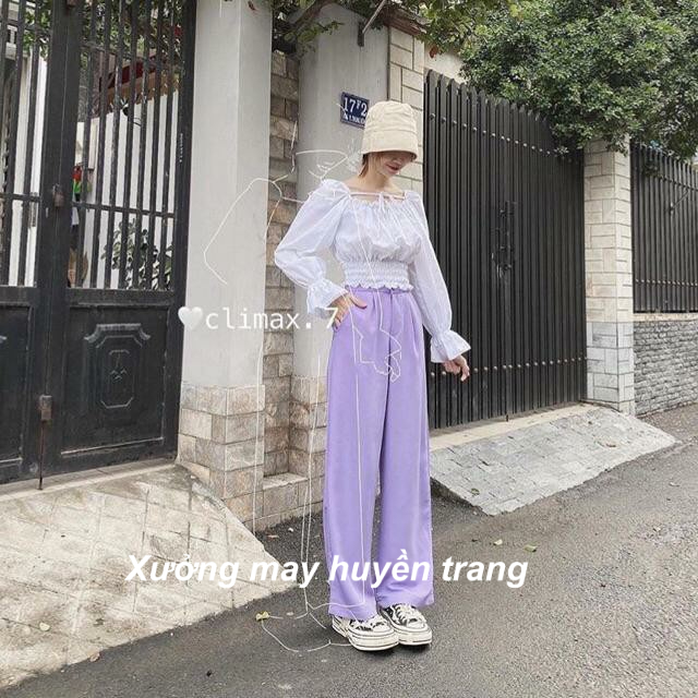 Quần Ống Rộng Nữ Lưng Cao Khóa Trước Quần Tây Nữ Ống Suông Chất Tuyết Mưa M188 | BigBuy360 - bigbuy360.vn